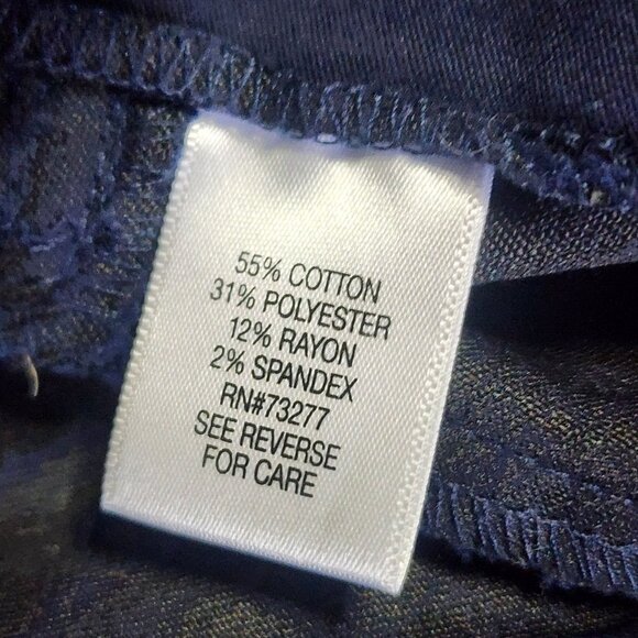 CROFT & BARROW Solid Blue Effortless Stretch Pull On Crop Pants Womens Size 10 - Picture 5 of 7